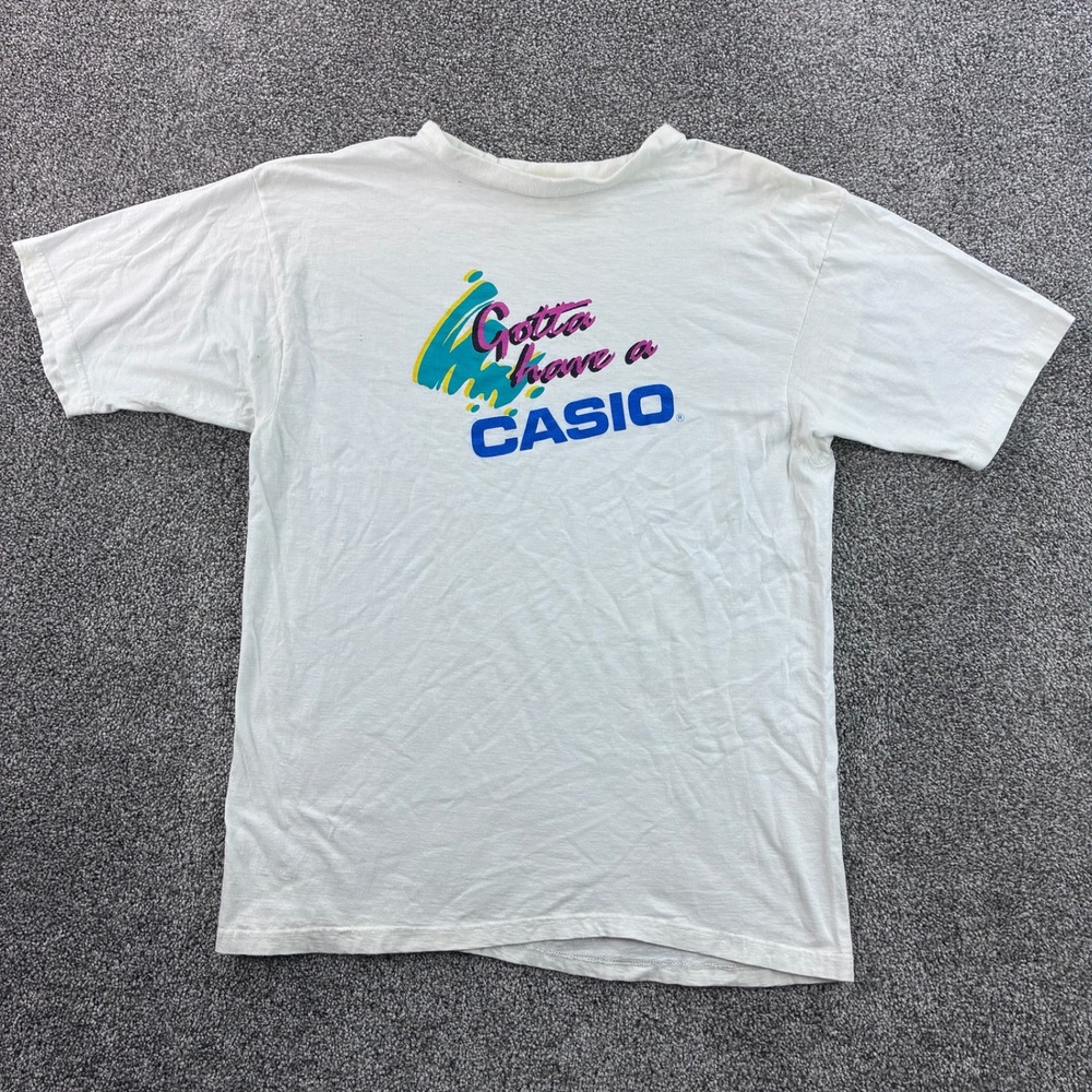 Vintage Casio Shirt Mens XL White Cotton Gotta Have a Casio Retro Promo